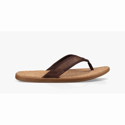 Sandálias UGG Seaside Flip Homem Marrom | PT-JYKIG